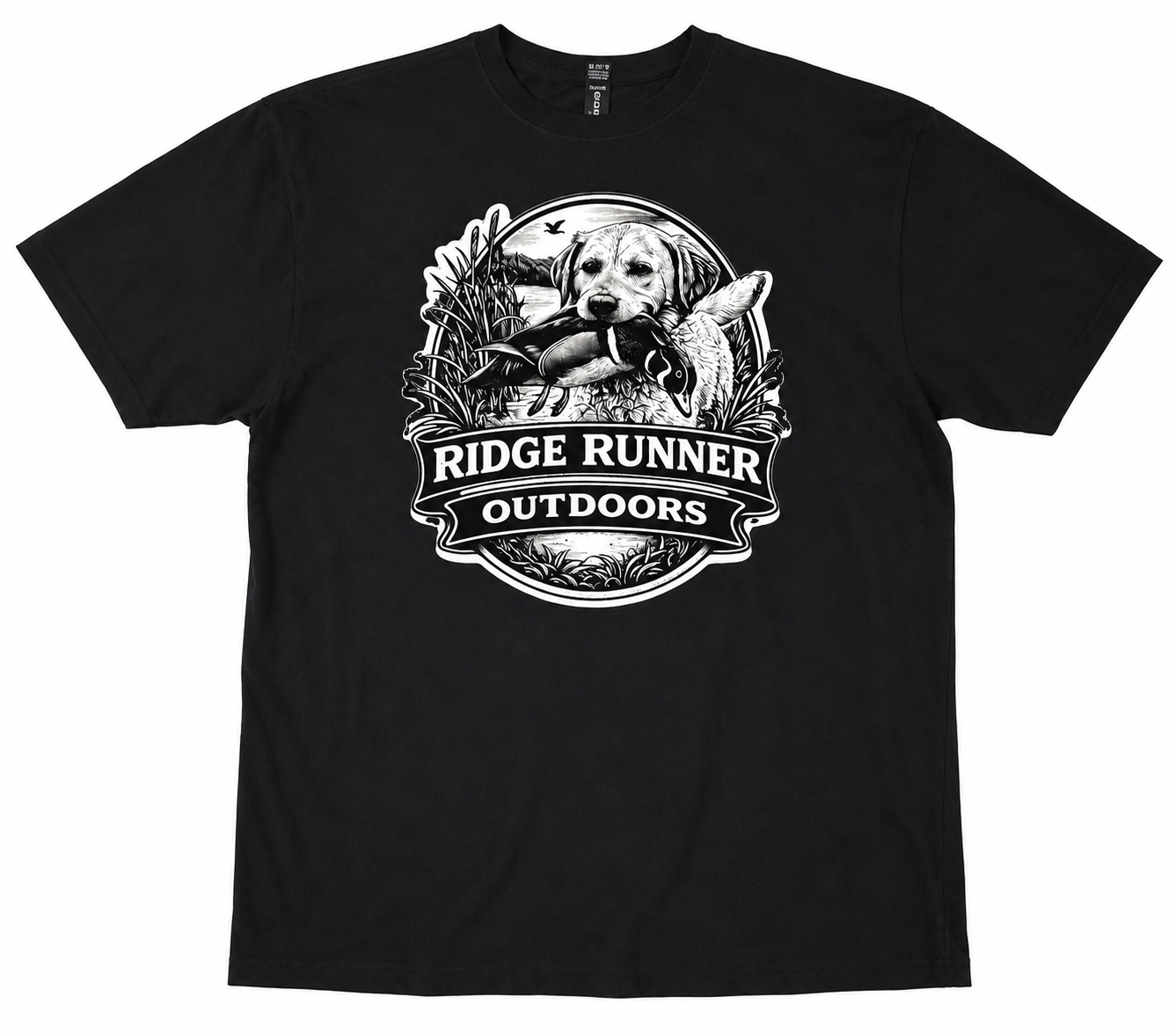 Duck Dog Heritage Tee Lifestyle shot - best selling outdoor tee for duck hunters and dog lovers. 