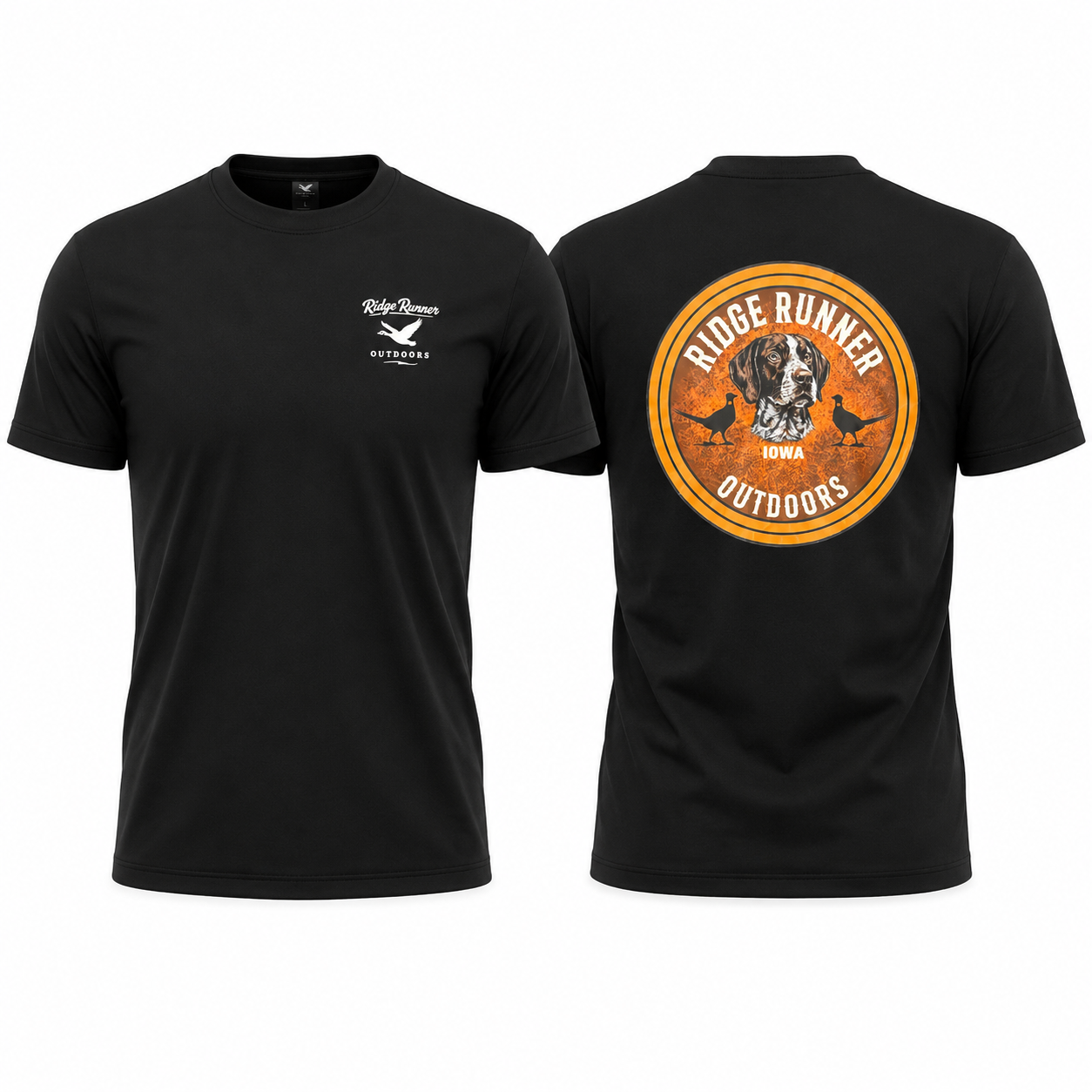 Iowa State Series Tee. Front, and back graphic  - vintage upland hunting shirt by Ridge Runner Outdoors 