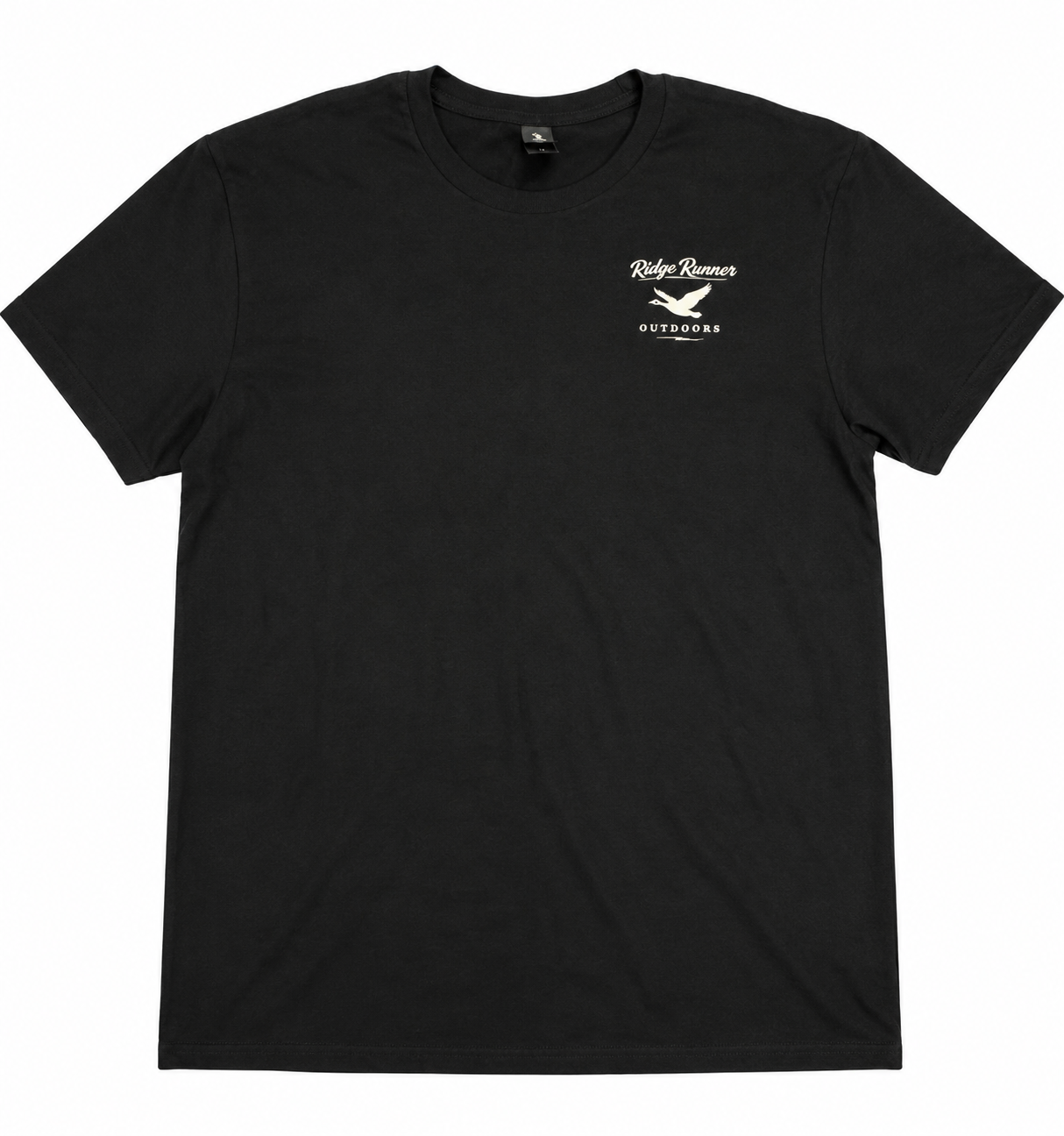 Ridge Runner Outdoors Iowa State Series front logo graphic. GPS  pheasant hunting tee, field proven Midwest built. 